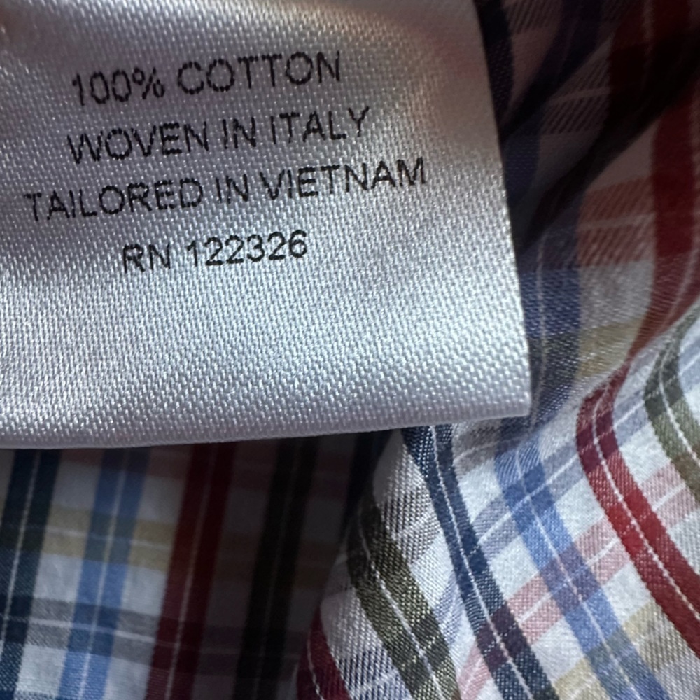 J. Hilburn Men’s Plaid Dress Shirt Tailored Fit Italian Cotton Long Sleeve - Picture 6 of 8